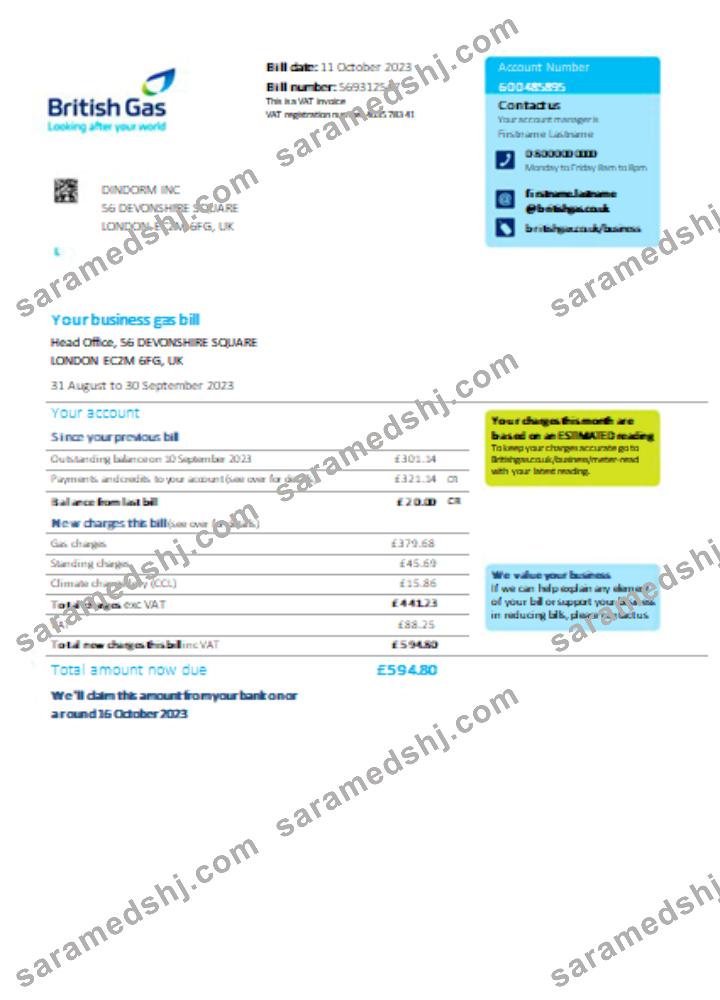British gas utility business bill, SCR